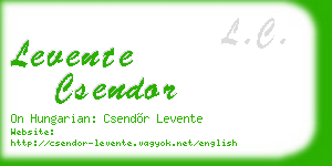 levente csendor business card